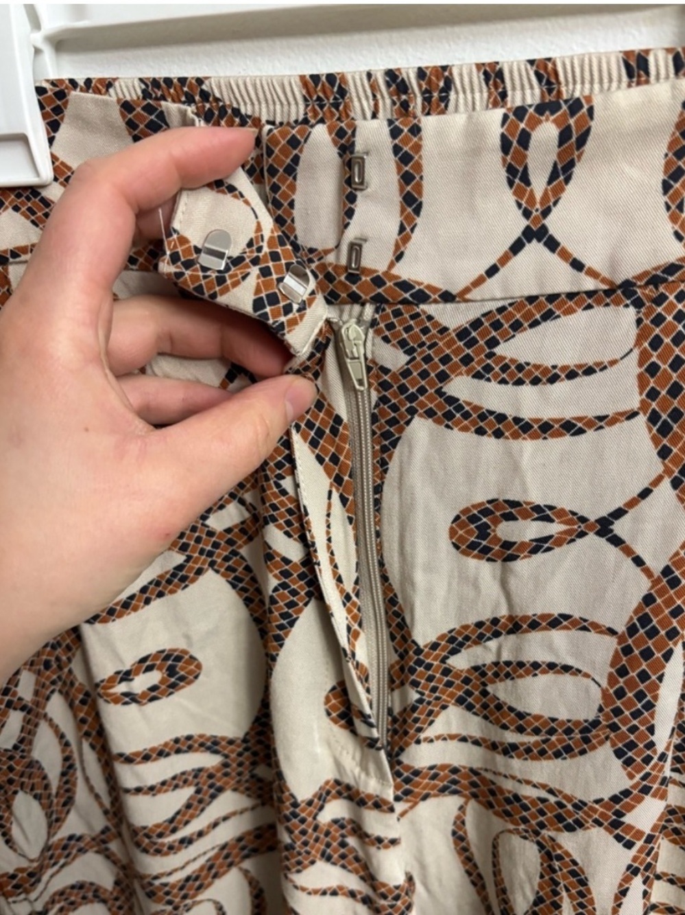 H&M X Richard Allen Brown Patterned Wide-Leg Pants US 8 - Picture 5 of 9